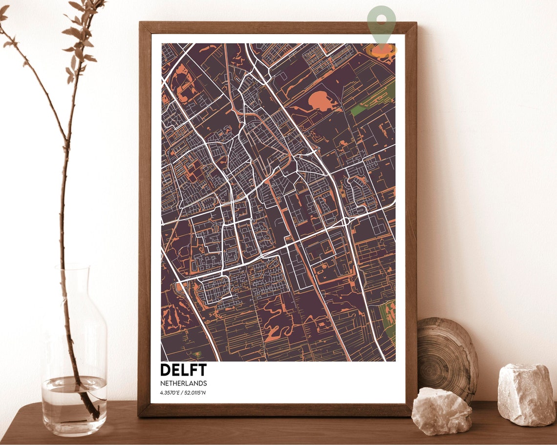 Delft Netherlands Minimalist Street Map Art Poster City Decor - Image 4