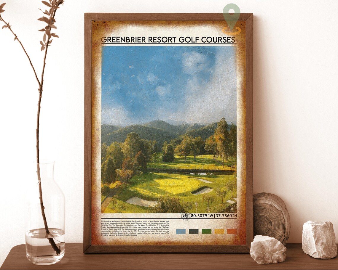 Greenbrier Resort Golf Courses West Virginia Championship Links Golf Poster - Image 6