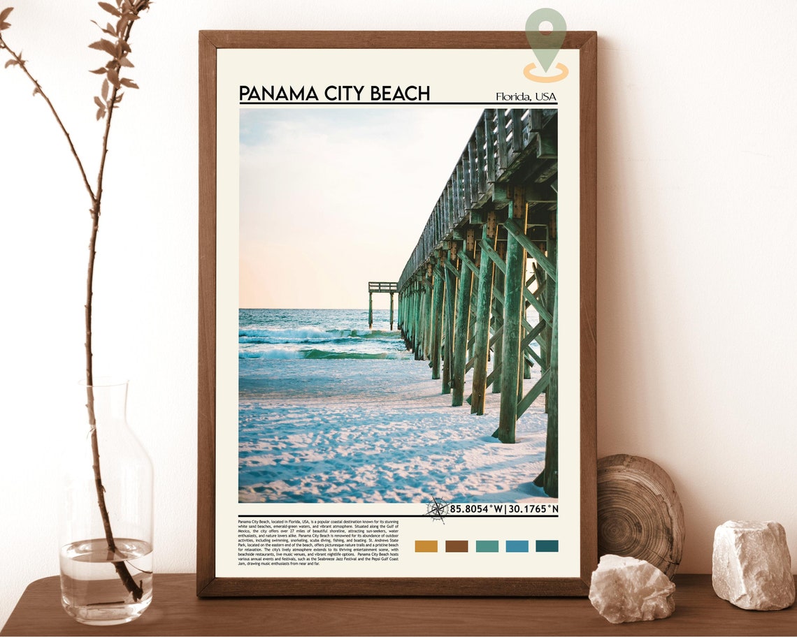 Panama City Beach Travel Poster Panama City Beach Wall Art Panama City Beach Poster Print Panama City Beach Photo Panama City Decor