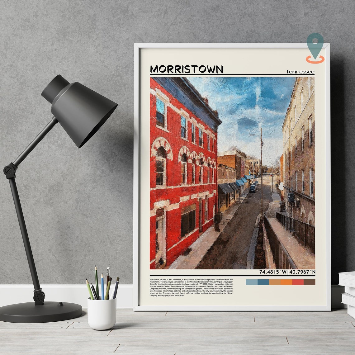 Morristown Tennessee Historic Downtown Street Architecture Poster - Image 2