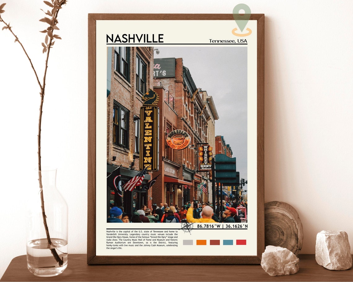 Nashville Print Nashville Art Nashville Poster Nashville Photo Nashville Poster Print Nashville Painting Tennessee Travel Poster