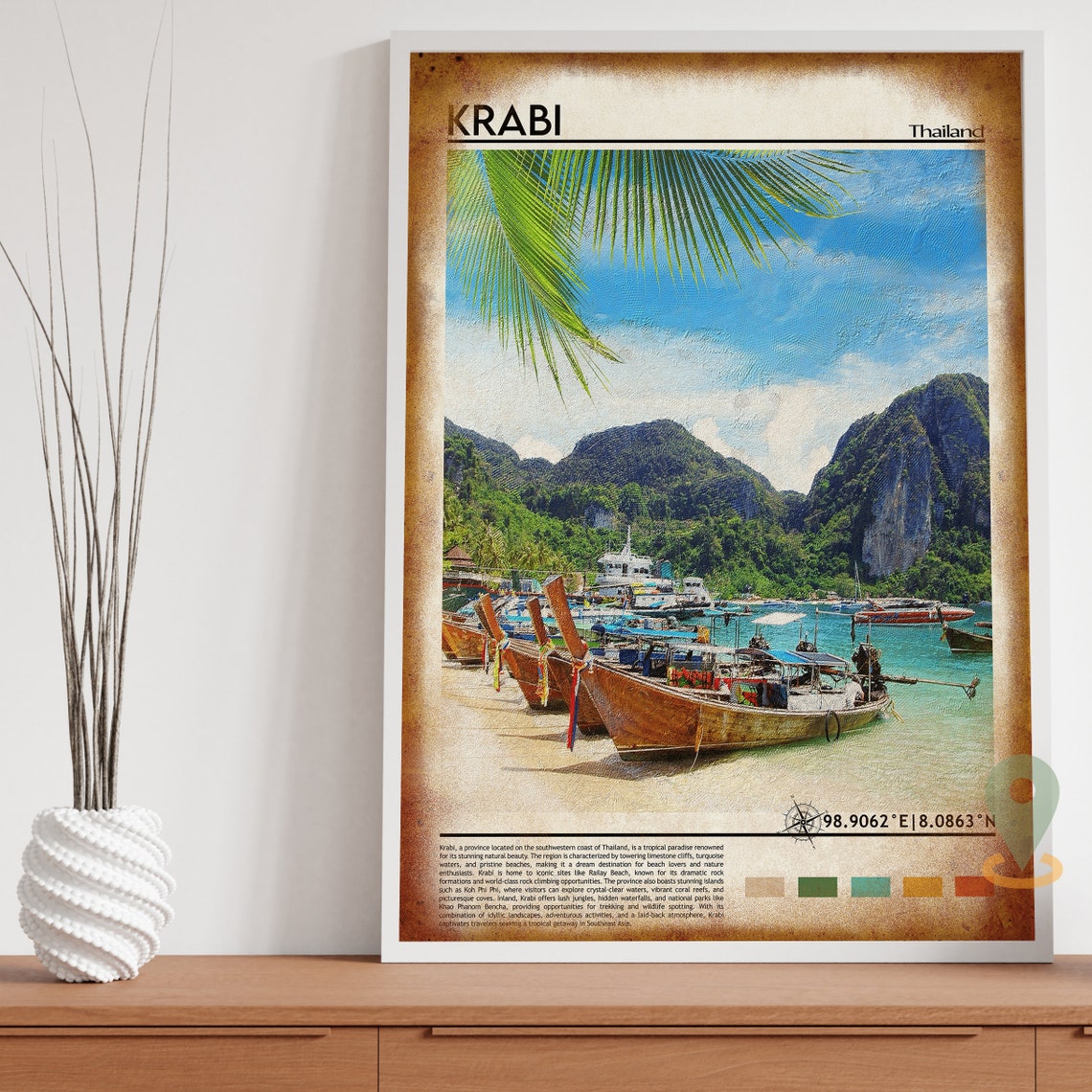 Krabi Print Krabi Poster Krabi Wall Art Krabi Travel Krabi Art Print Krabi Artwork Krabi Photo Krabi Thailand Print Krabi Home Decor - Image 4