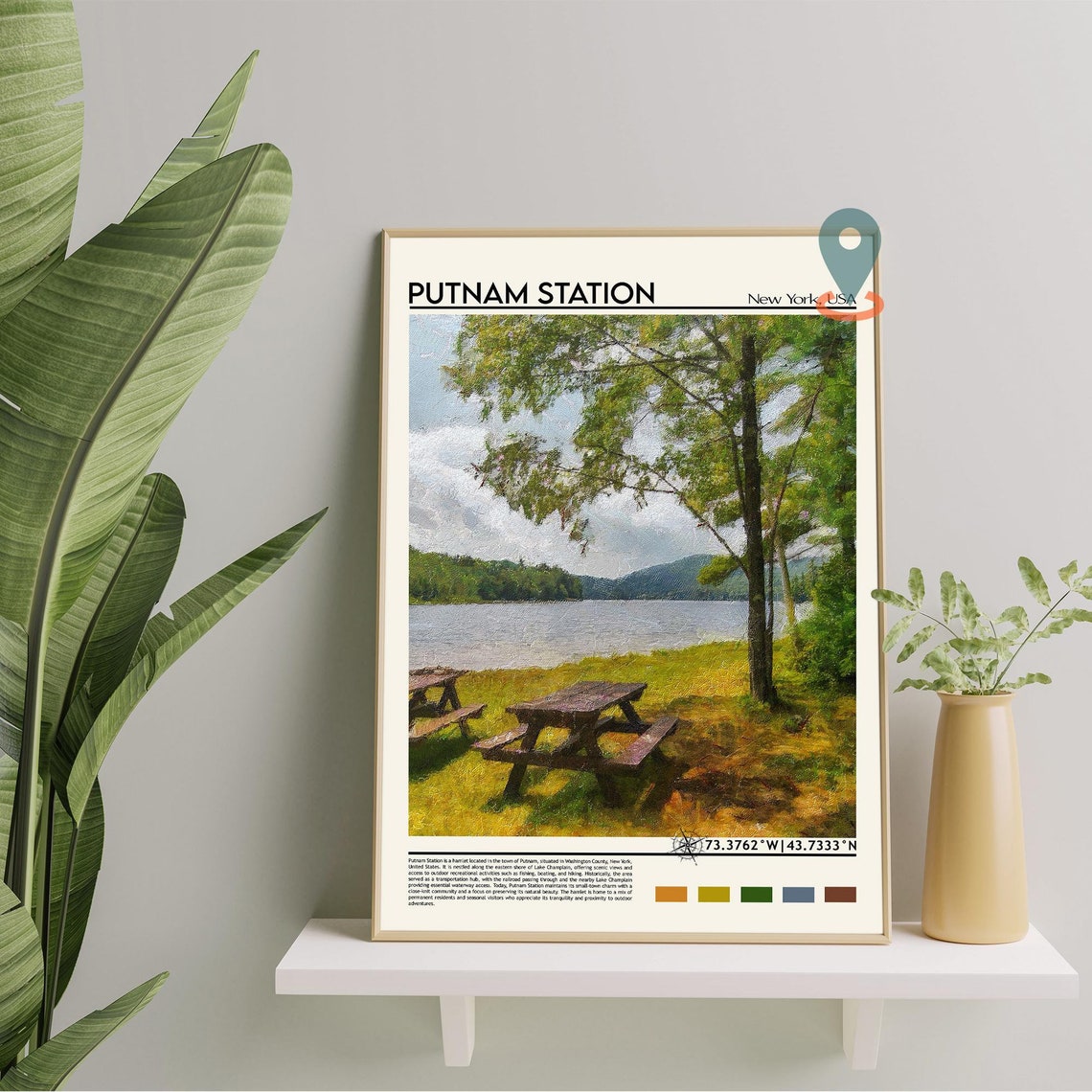 Putnam Station New York Lake Champlain Picnic Lakeside Travel Poster - Image 2