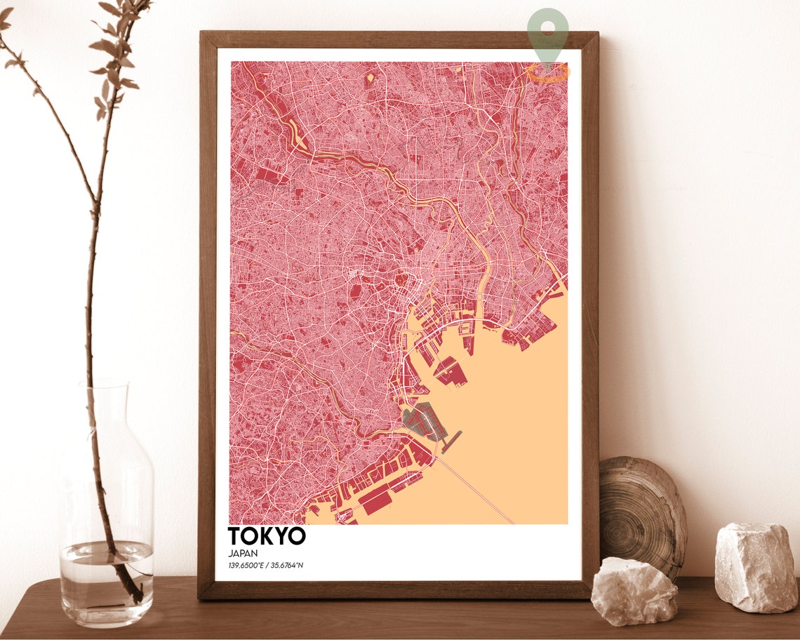 Tokyo Map Tokyo Map Print Tokyo City Map Tokyo Wall Art Tokyo Travel Poster Tokyo Poster Tokyo Photo Tokyo Poster Print Japan Print - Image 3