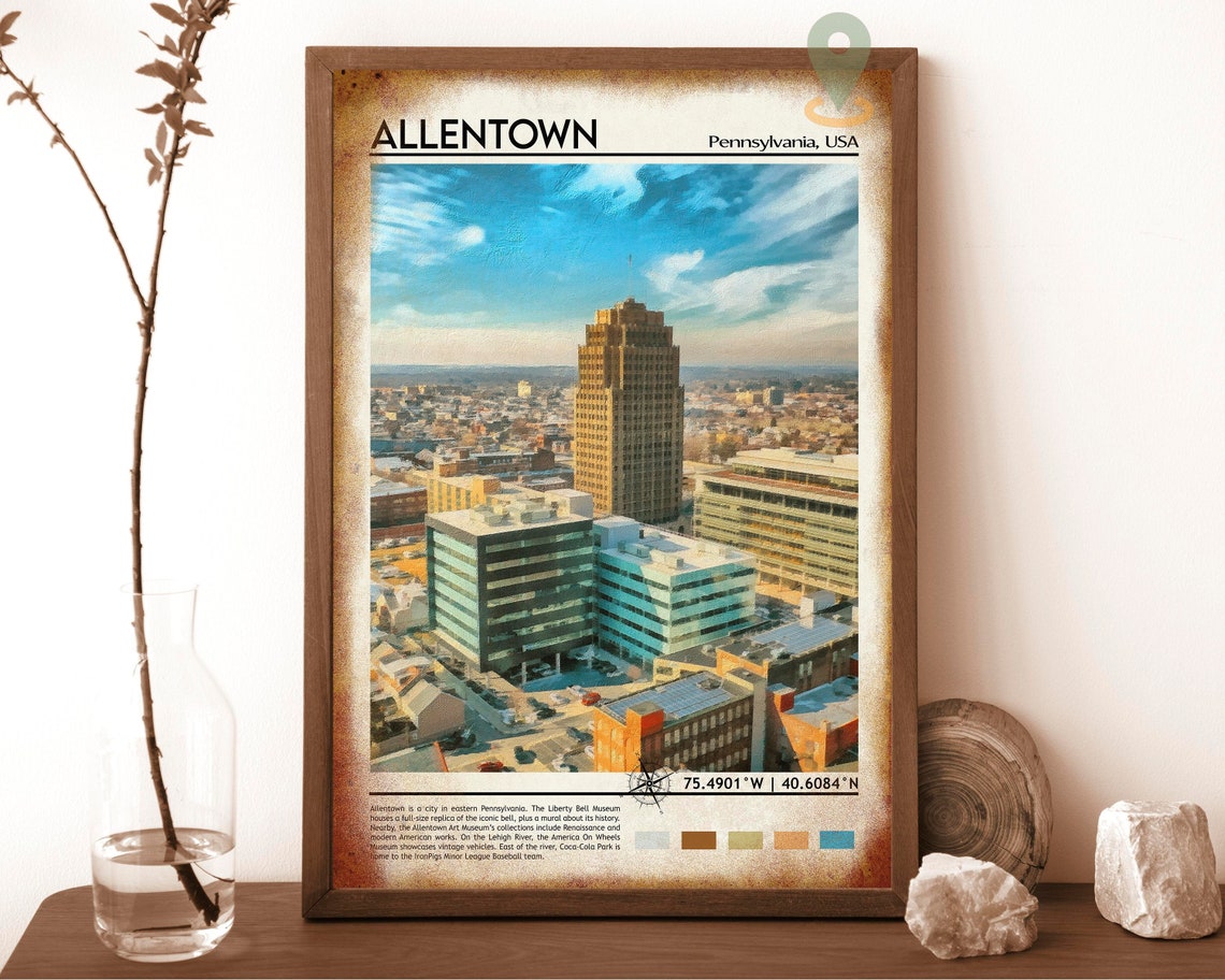 Allentown Print Allentown Poster Allentown Wall Art Allentown Travel Allentown Art Print Allentown Artwork Allentown Pennsylvania - Image 6