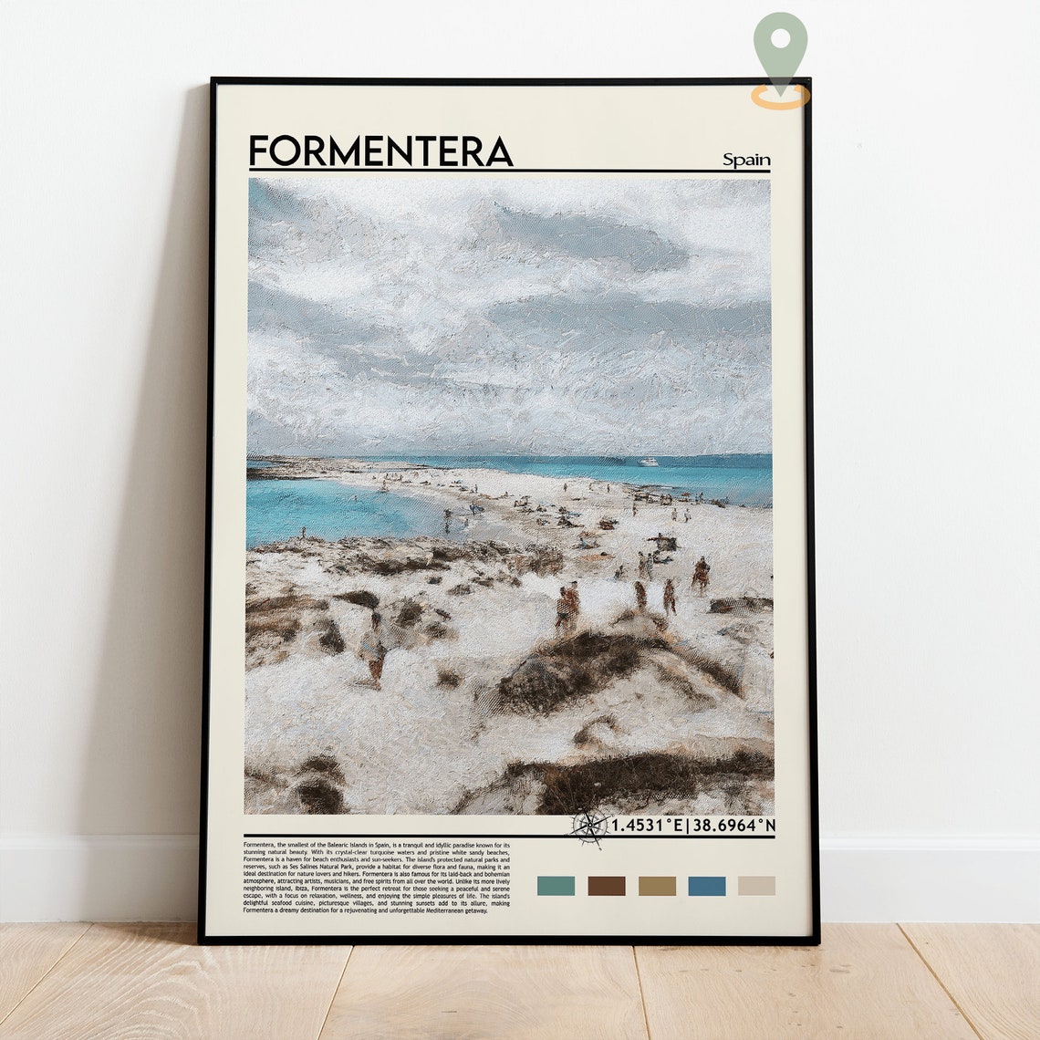 Formentera Spain White Sand Turquoise Beach Island Art Poster - Image 3