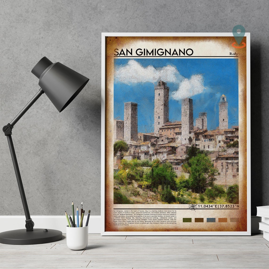 San Gimignano Travel Print San Gimignano Poster Italy Poster Tuscany Poster Tuscany Village Italian Village San Gimignano Print - Image 4