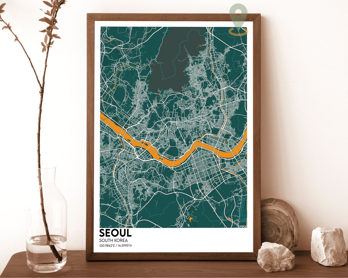 Seoul Map Seoul Map Print Seoul City Map Seoul Wall Art Seoul Poster Seoul Poster Seoul Photo Seoul Poster Print Seoul South Korea - Image 3