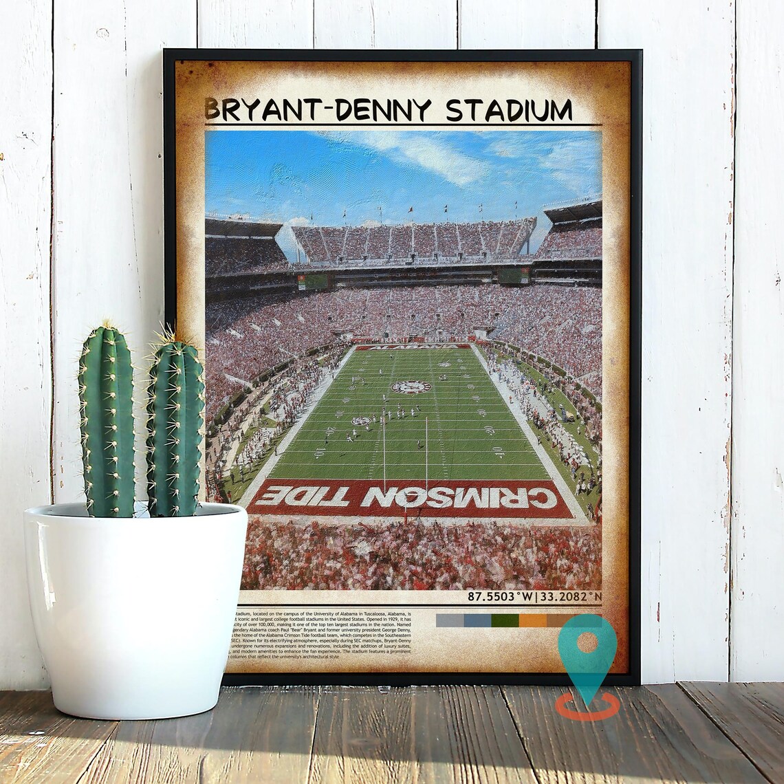 Bryant Denny Stadium Alabama Crimson Tide College Football Poster - Image 2