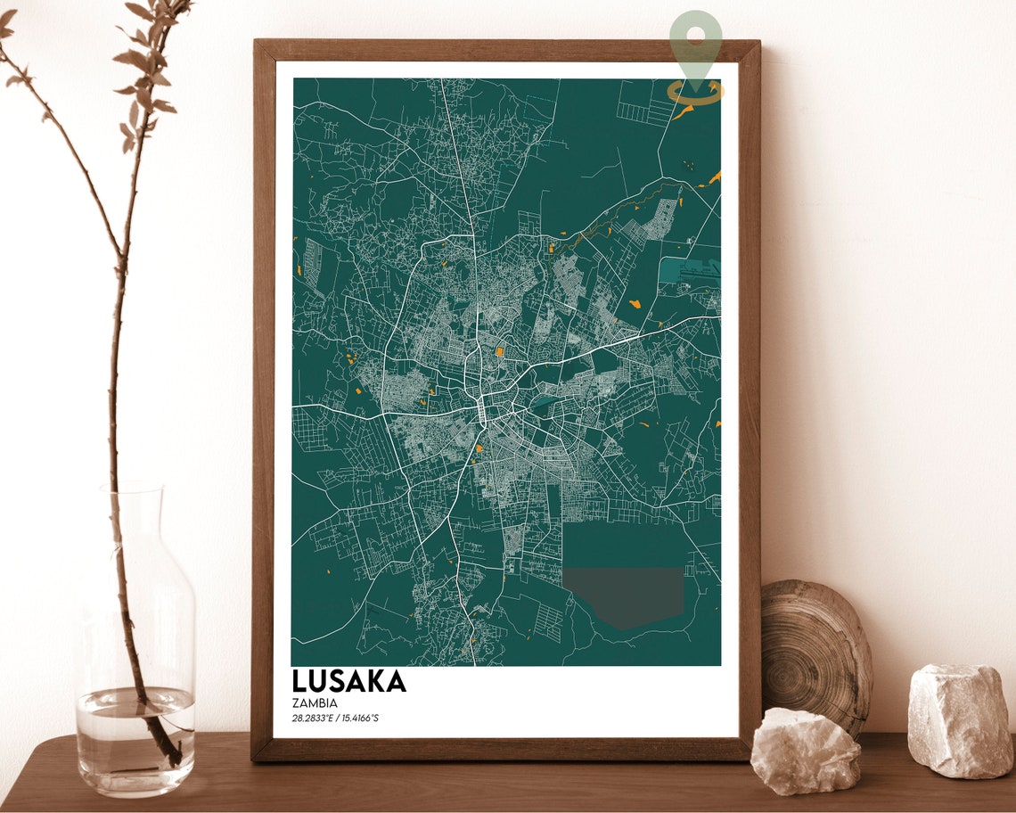 Lusaka Map Lusaka Map Print Lusaka City Map Lusaka Wall Art Lusaka Travel Poster Lusaka Poster Lusaka Photo Lusaka Zambia Poster - Image 5