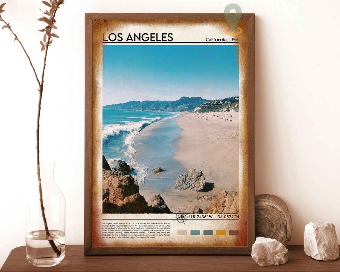 Los Angeles California Beach Coastline Ocean Waves Photo Poster - Image 6