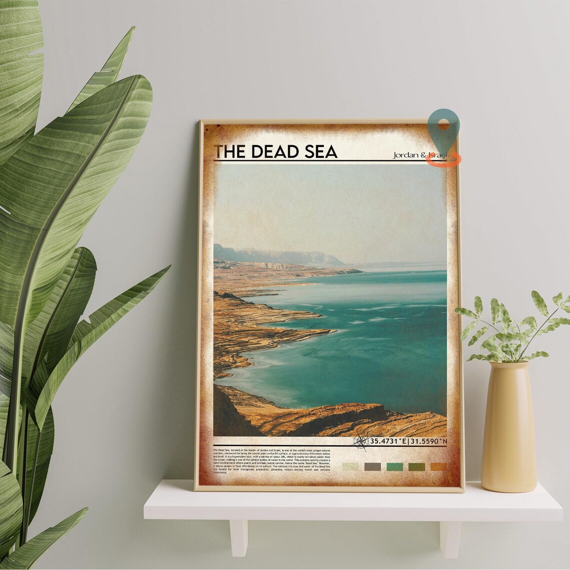 The Dead Sea Jordan and Israel Turquoise Coastal Landscape Poster - Image 5