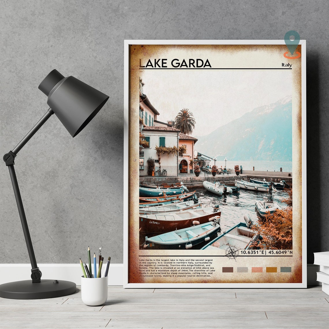 Lake Garda Print Lake Garda Art Lake Garda Poster Lake Garda Photo Lake Garda Poster Print Lake Garda Painting Italy Travel Poster - Image 4