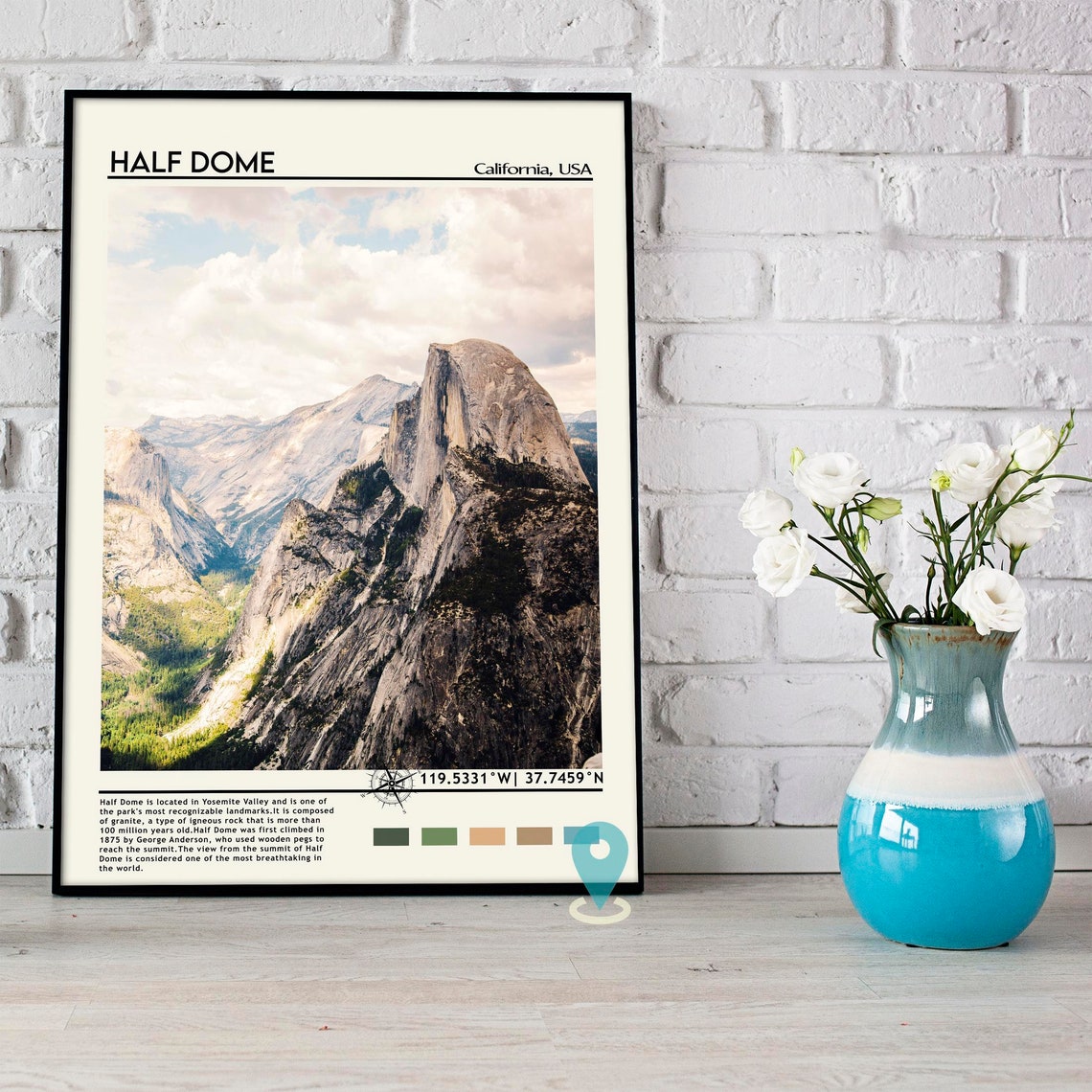 Half Dome Yosemite California Granite Summit Valley Landscape Poster - Image 5