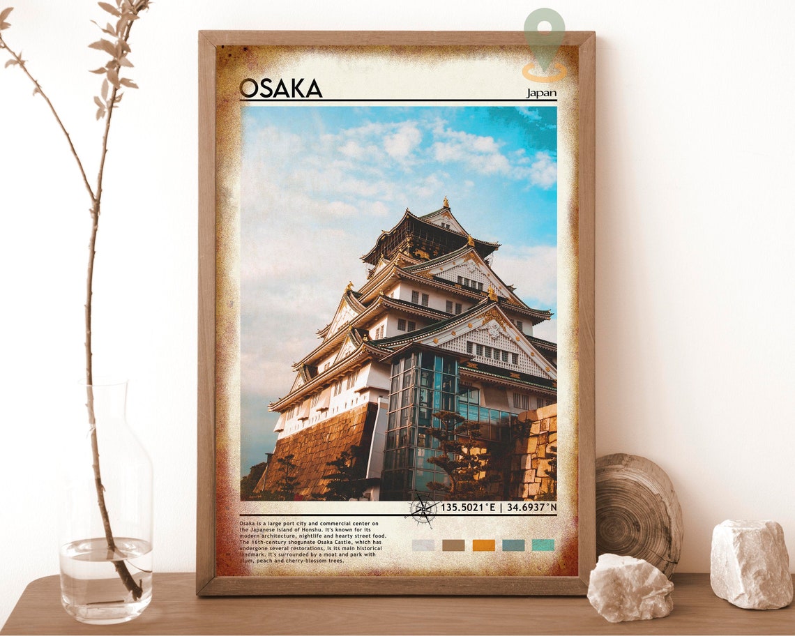 Osaka Castle Japan Historic Fortress Blue Sky Landmark Travel Poster - Image 6