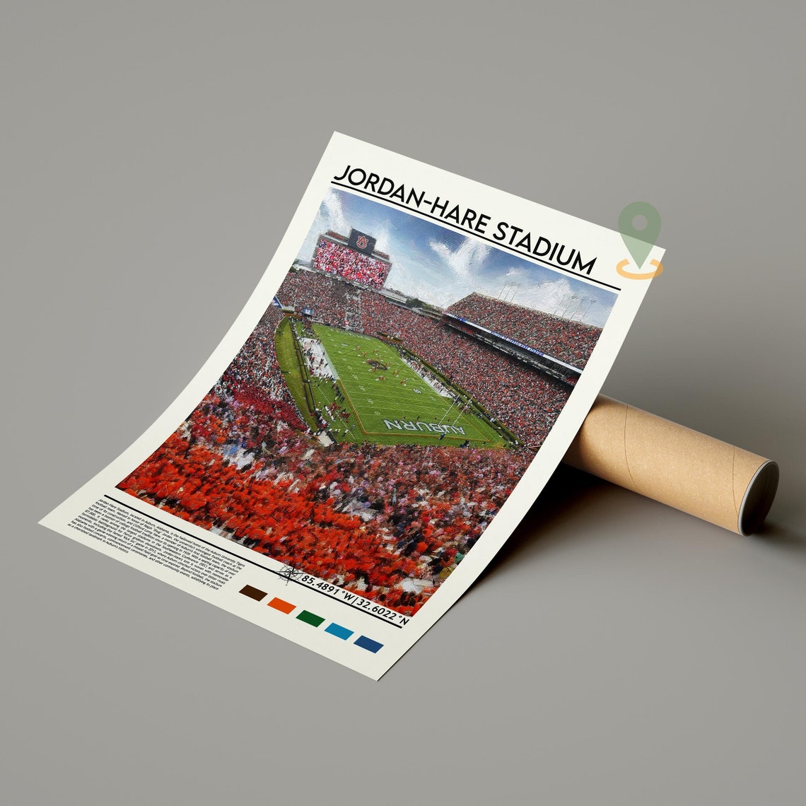 Jordan-Hare Stadium Auburn Alabama College Football Stadium Print - Image 5