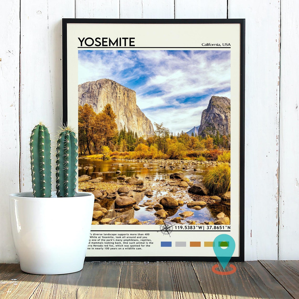 Yosemite California El Capitan Autumn Valley River Scenic Poster - Image 4