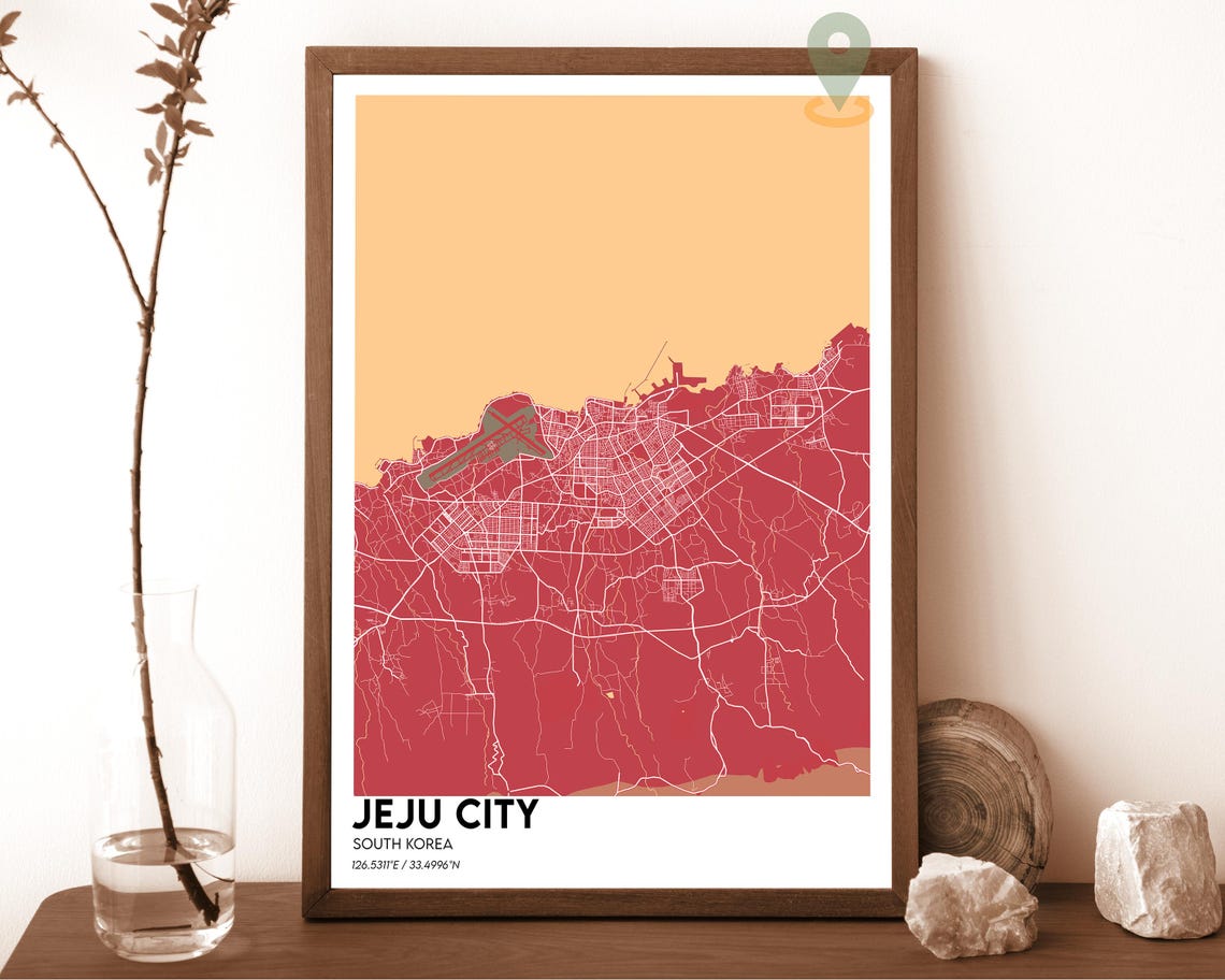 Jeju City Map Jeju City Map Print Jeju City Wall Art Jeju City Travel Poster Jeju City Poster Jeju City Photo Jeju City South Korea - Image 4