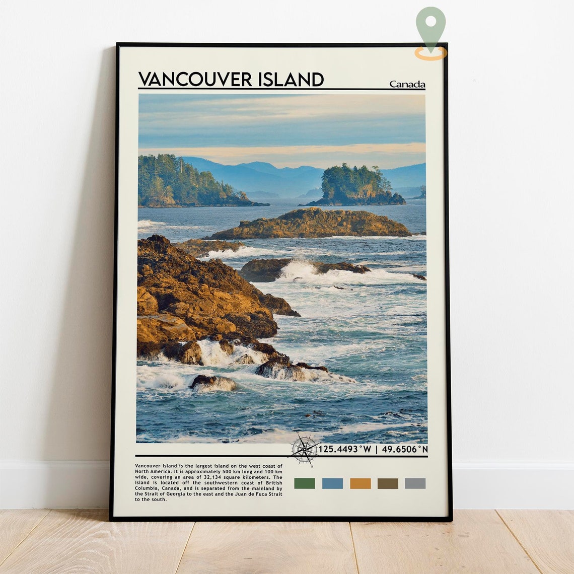 Vancouver Island Canada Rocky Pacific Coast Waves Travel Poster - Image 2