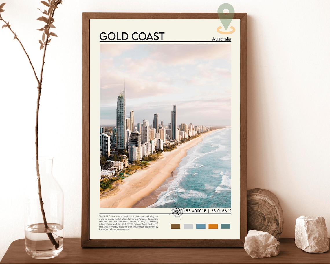 Gold Coast Print Gold Coast Poster Gold Coast Wall Art Gold Coast Travel Gold Coast Art Print Gold Coast Artwork Gold Coast Photo