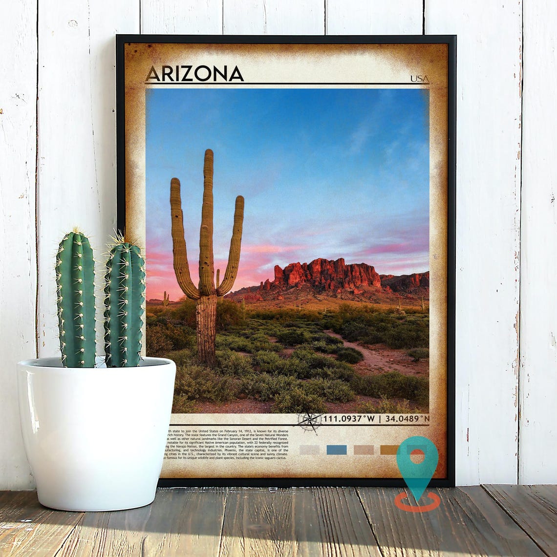 Arizona Print Arizona Photo Arizona Poster Arizona Painting Arizona Artwork Arizona City Phoenix Poster Arizona Gift Arizona State - Image 2