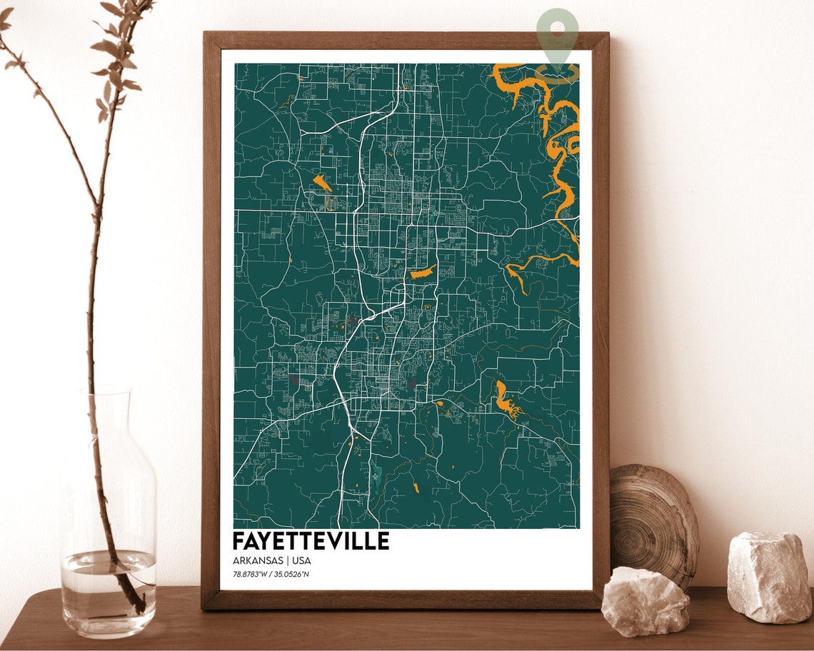 Fayetteville Map Fayetteville Map Print Fayetteville Personalized Map Fayetteville Wall Art Fayetteville City Map Fayetteville Arkansas - Image 6