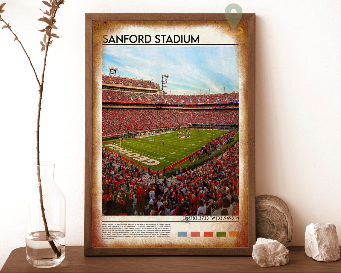 Sanford Stadium Athens Georgia College Football Game Day Poster - Image 6
