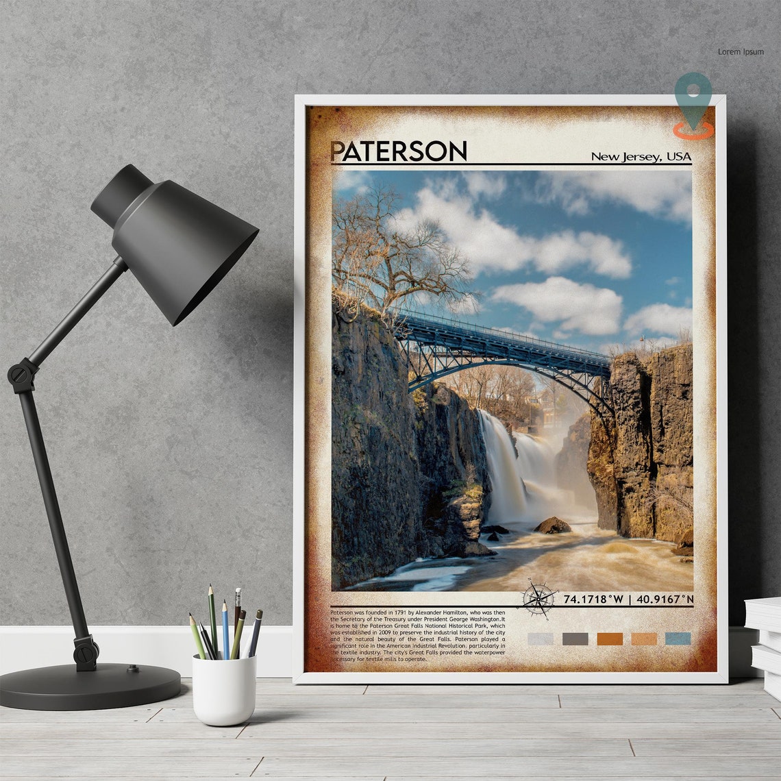 Paterson Print Paterson Poster Paterson City Wall Art Paterson Travel Paterson Art Print Paterson Artwork Paterson New Jersey Print - Image 4
