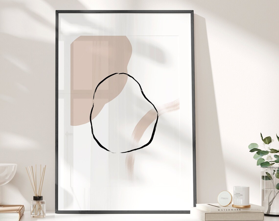 Mid Century Modern Abstract Art Print, Minimalist