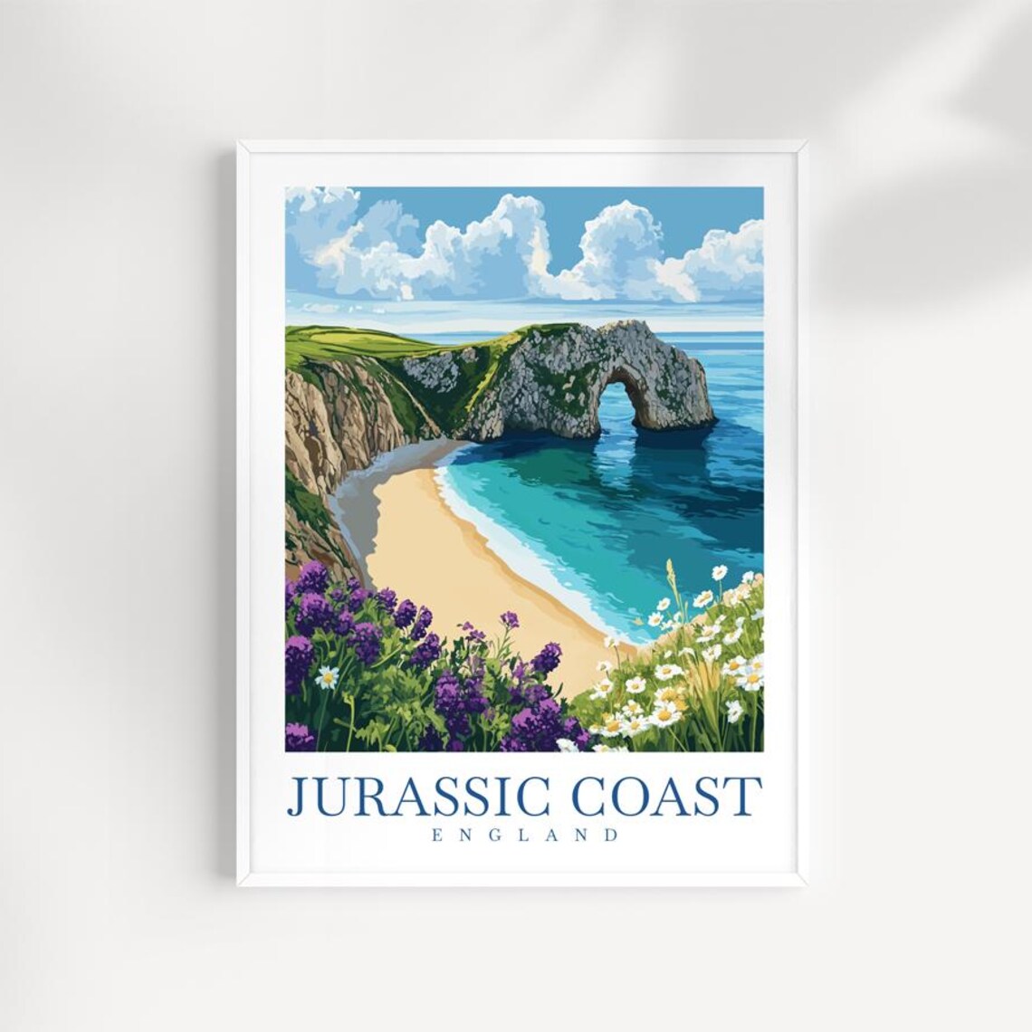 Jurassic Coast England Durdle Door Limestone Arch Travel Poster