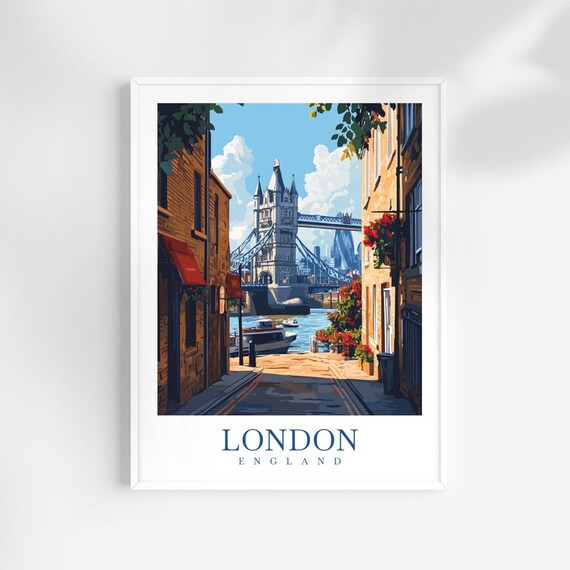 London Travel Print Tower Bridge Uk Cityscape Art