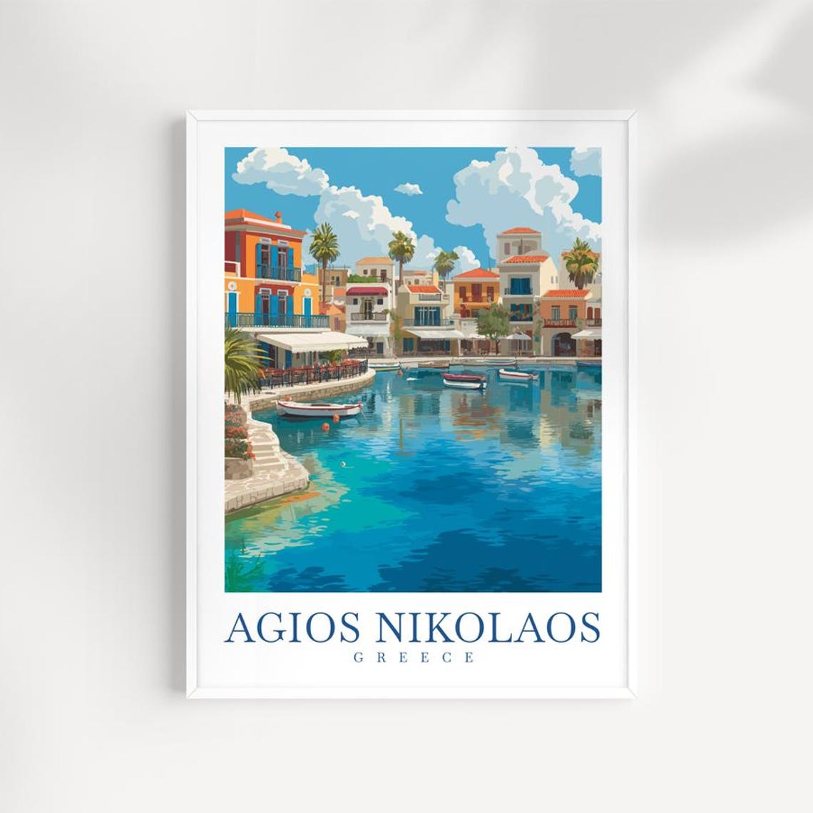 Agios Nikolaos Greece Print Minimalist Travel Poster