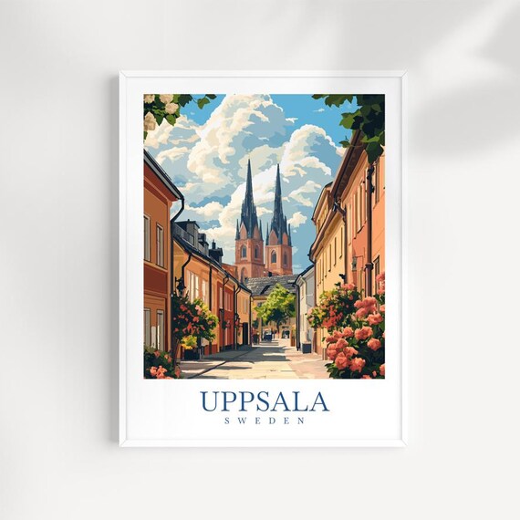 Uppsala Sweden Travel Print Nordic Cityscape Art