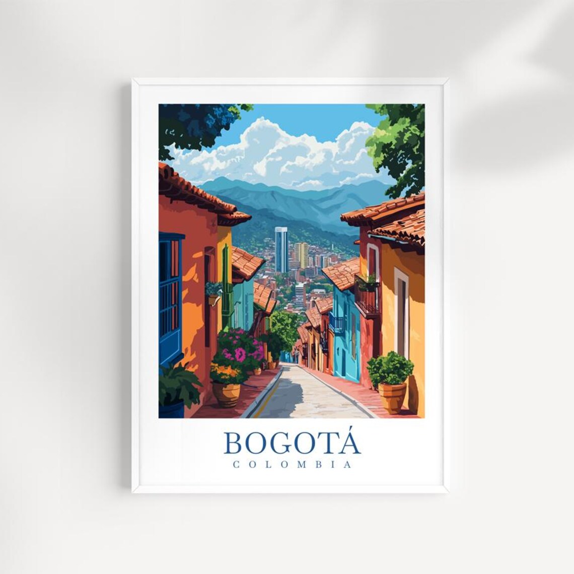 Bogota Colombia Colorful Old Town Street Cityscape Travel Poster
