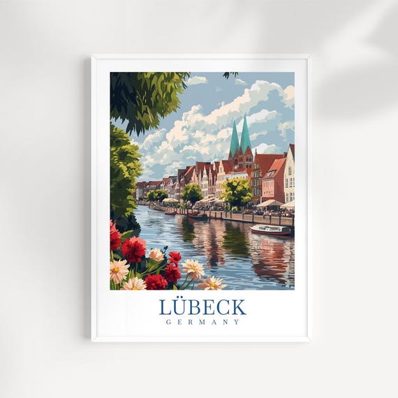 Lbeck Germany Print Medieval Brick Gothic Architecture Hanseatic City Art