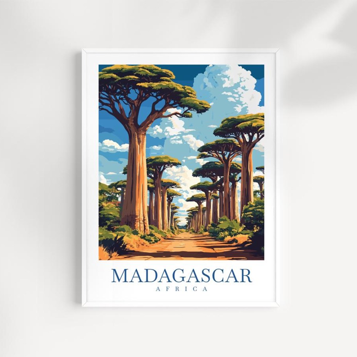 Madagascar Avenue of the Baobabs Golden Classic Travel Scene Poster