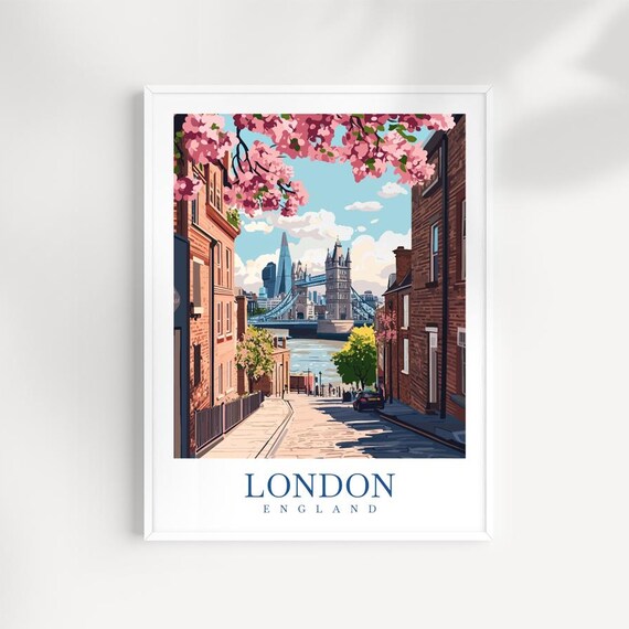 London Cityscape Art Print European Architecture Travel Poster Wapping