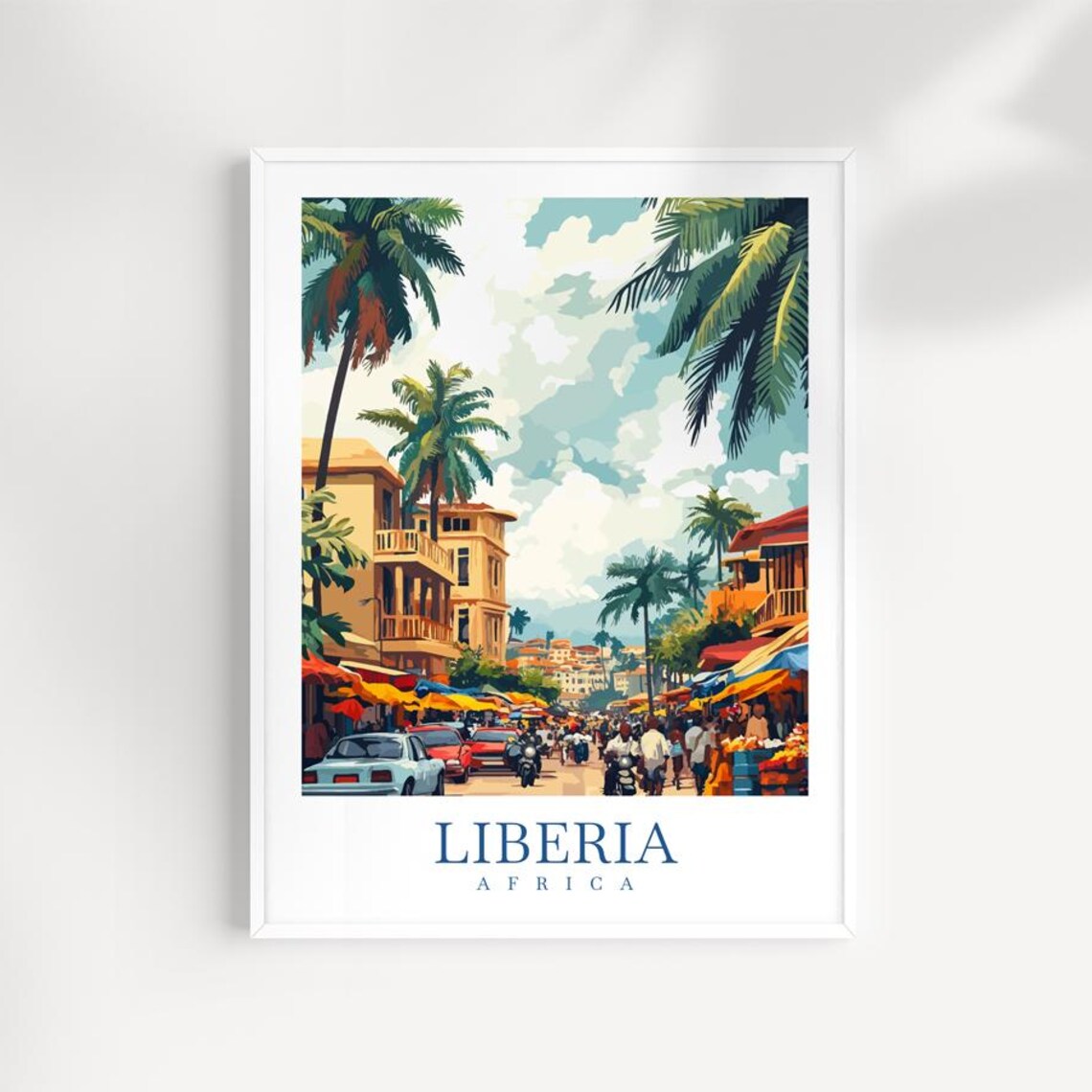 Liberia Travel Print Monrovia City Art West African Illustration