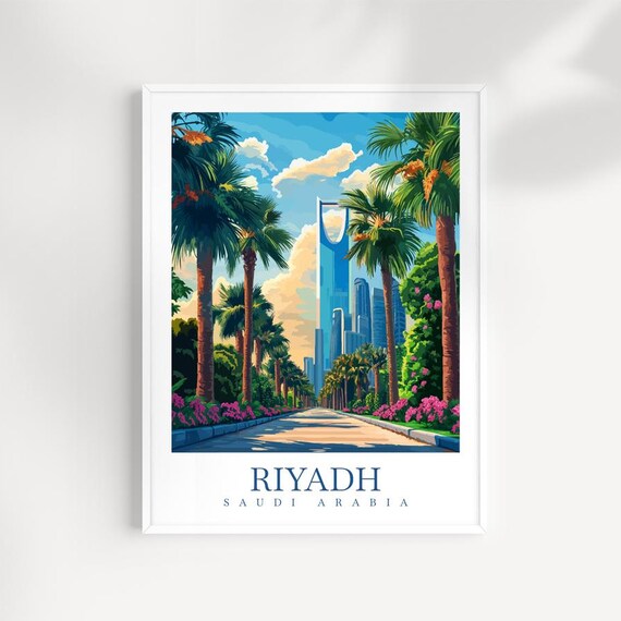 Riyadh Skyline Print Saudi Arabia Travel Poster