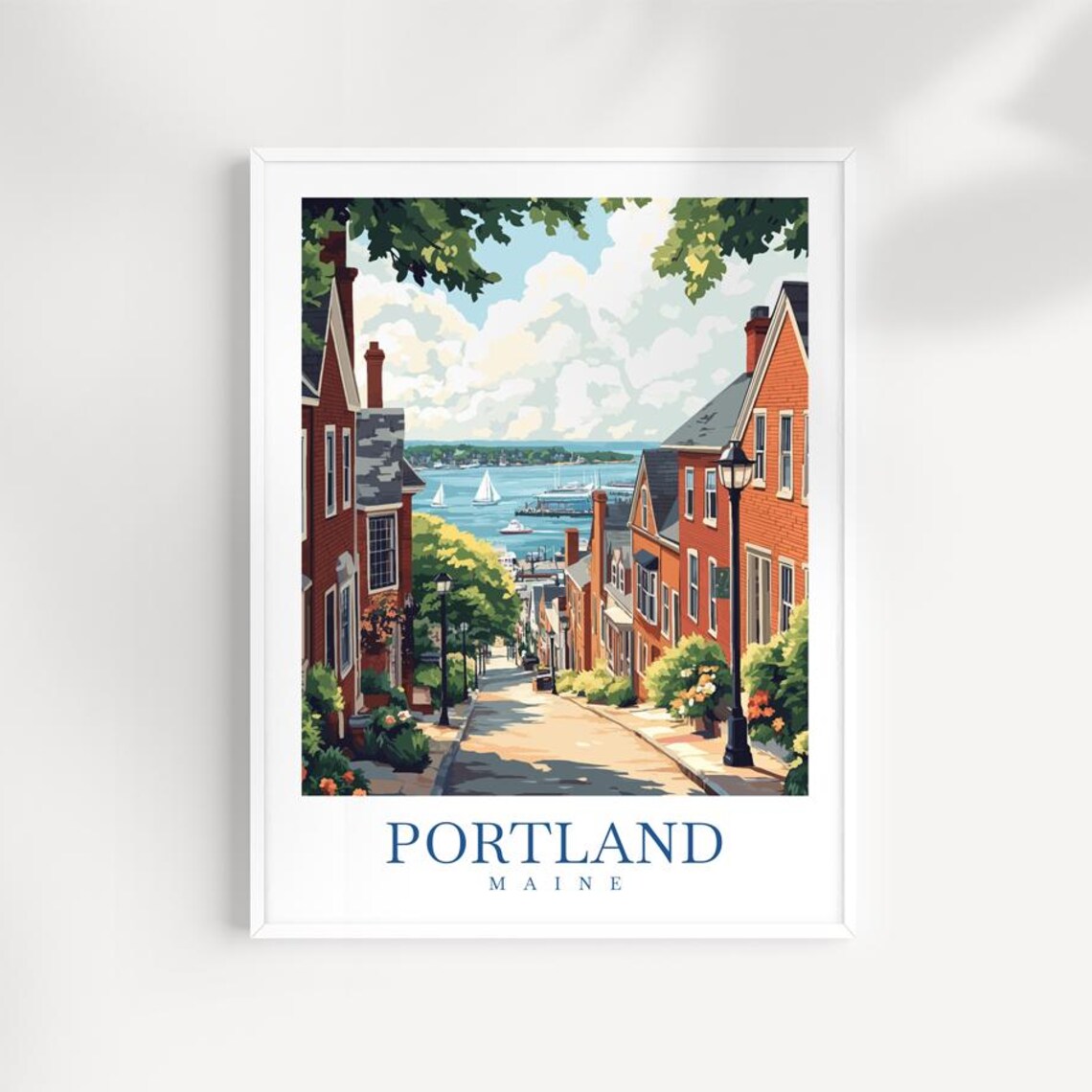 Portland Maine Coastal New England Harbor Art Print