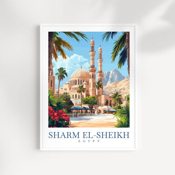 Sharm El Sheikh Egypt Travel Print Red Sea Desert Coast Art