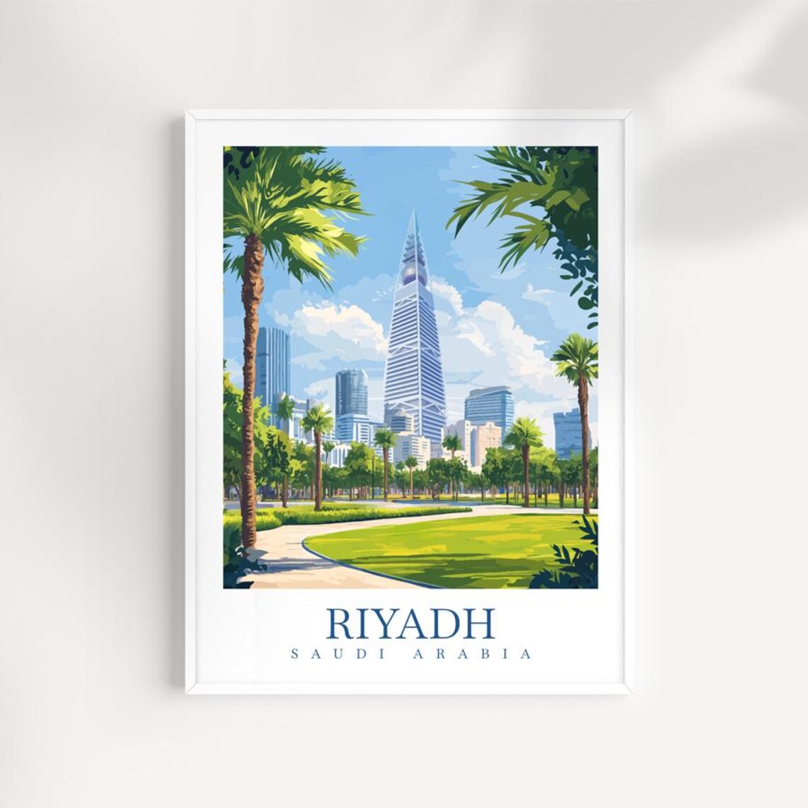 Riyadh Saudi Arabia Al Faisaliah Tower Skyline Travel Poster