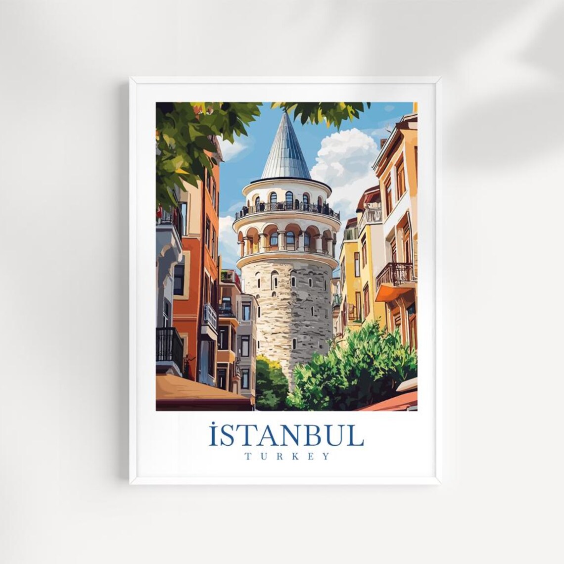Istanbul Skyline Print Historic Turkish Architecture Travel Art