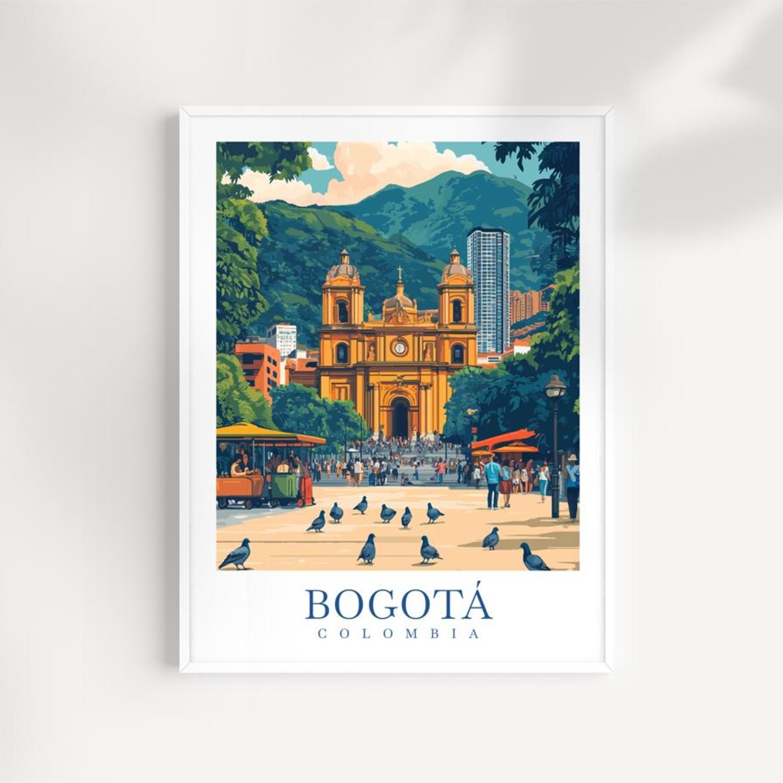 Bogot Colombia Travel Print Illustrated Cityscape Andean Art