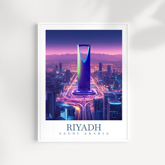 Riyadh Travel Print Saudi Arabia Skyline Art