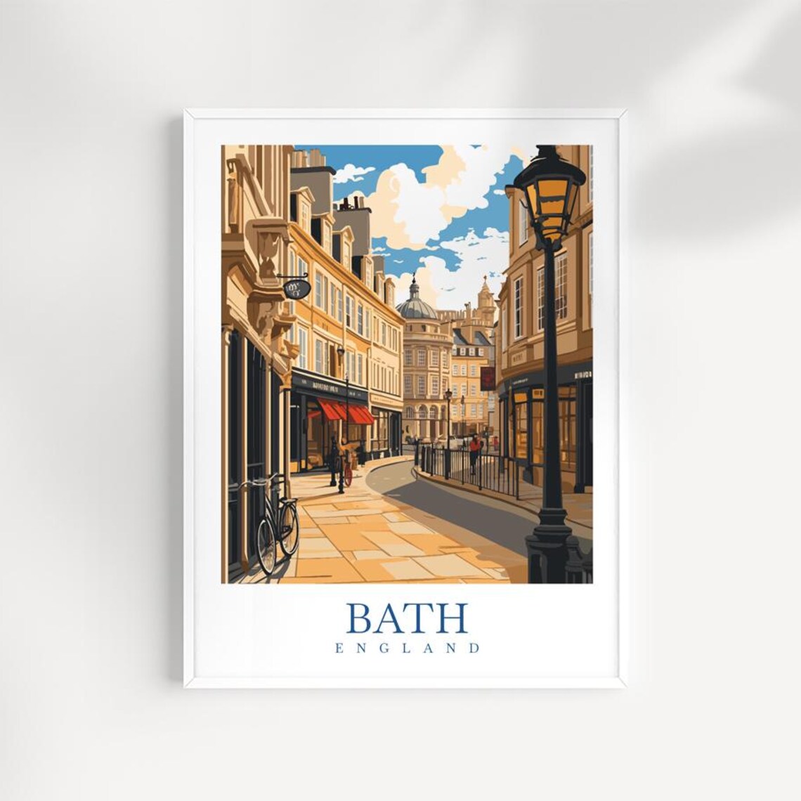 Bath England Art Print Illustrated Cityscape Georgian Architecture