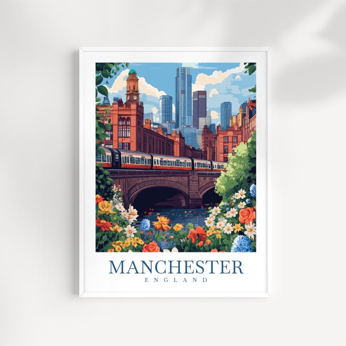 Manchester Travel Poster United Kingdom City Art Print