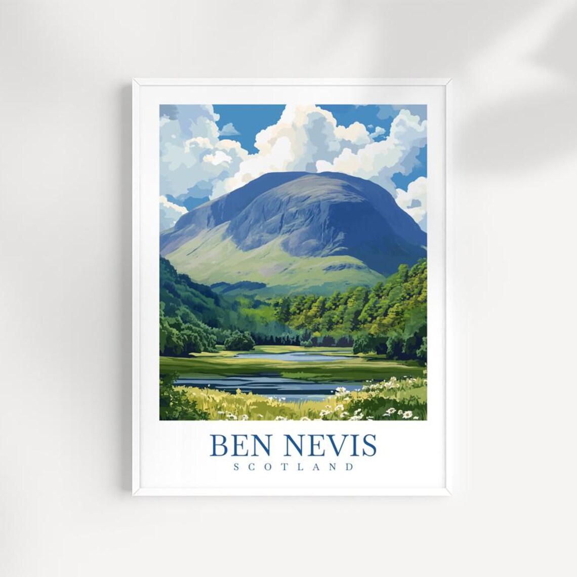 Ben Nevis Scotland Highlands Mountain Landscape Travel Poster