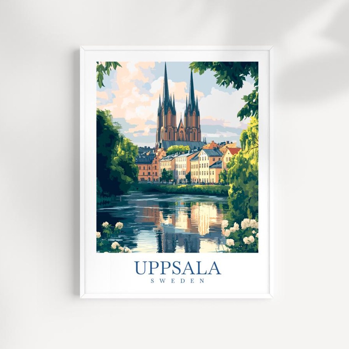 Uppsala Sweden Print Nordic Cityscape Art Scandinavian Decor