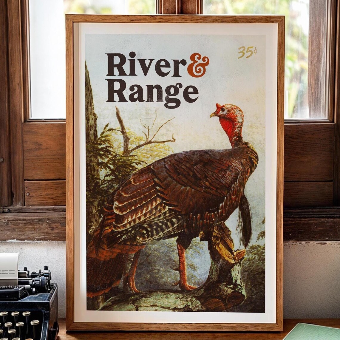 Turkey Hunting Retro Art Print, Outdoorsy Wall Decor